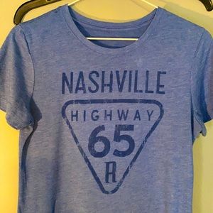 Nashville Highway 65 T-shirt Blue Sz. S-M